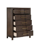 ZUN Modern Style 5-Drawer Chest Made with Wood in Walnut B009139181