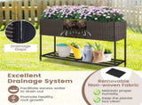 Brown PE Rattan Elevated Planter with Lower Shelf, 101.630.4871.12cm Raised Garden Bed with 77042175