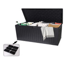 260 Gallon Resin Outdoor Deck Box Waterproof, Extra Large Patio Storage Box with Lockable Storage 84147687