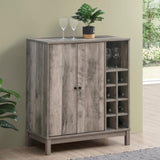Weathered Acacia Wine Cabinet with 2 Doors B062P153898