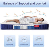 6 Inch Twin Mattress, Foam and Spring Hybrid Mattress in a Box, Medium Soft, Breathable Fabric & W3203P290451