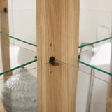 Lighted Corner Curio Cabinet - Elegant Glass Display Case Living Room & Bar Storage - Perfect W1758P294616