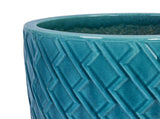 Handmade Teal Cyan Ceramic Flower Pot, 16.54" W x 21.26" H, Large Planter for Indoor & Outdoor W3273P326367