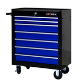 7 DRAWERS MULTIFUNCTIONAL TOOL CART WITH WHEELS-BLACKBLUE W1102P160642