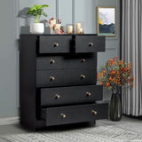 ZUN [FCH] Modern Simple 6-Drawer Dresser Black 17252659