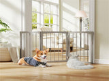 63" x 30" Gray Wooden Pet Fence 22921688