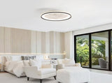 19 Inch RGB Dimmable Led Enclosed Ceiling Fan with Light Flush Mount Bladeless 6 Speed Remote 23895230