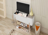 TREXM Farmhouse Upholstered Storage Bench with Hidden Compartment, Modern Entryway Bench for Living N715P308014N
