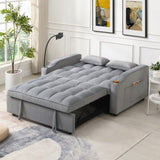 Modern Velvet Loveseat Futon Sofa Couch w/Pullout Bed,Small Love Seat Lounge Sofa with adjustable W311P195252