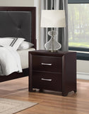 Espresso Finish Contemporary Design 1pc Nightstand of Drawers Silver Tone Pulls Bedroom Furniture B01158485