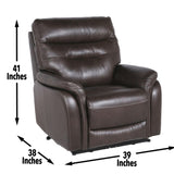 Contemporary Top-Grain Leather Recliner Set - Power Footrest, Power Headrest - Control Panel, USB B081109557
