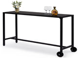 55" Outdoor Bar Table with Wheels, Rectangle Narrow Counter Height Table, Ideal Bar Height Table for 80650749