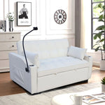 ZUN Modern Velvet Loveseat Futon Sofa Couch w/Pullout Bed,Small Love Seat Lounge Sofa with adjustable W311P195249