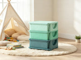 Green 3 Tier Kids Storage Unit 3 Drawer Toy Organizer for Small Spaces, Fits Toddler Bedroom, 87603581