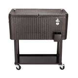80QT Rattan Square Legs Cooler with Shelf 16526367