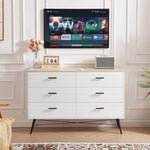 ZUN 6 Drawer Dresser for Bedroom with Deep Drawers, Wood & Chest of Drawers, Modern White Long W1820P152744