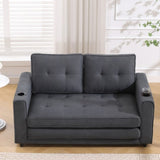 3-in-1 Upholstered Futon Sofa Convertible Sofa bed,Foldable Tufted Loveseat with W2325P183181