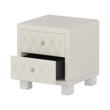 Elegant Velvet Nightstand with 2 Drawers and Crystal Handle, Storage Bedside Table with N733P210398A