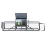 Large 2-Story Outdoor Rabbit Hutch, Bunny House with Dual Runs, Resting Room, PC Sun Roof, Pull-Out W2181P356097