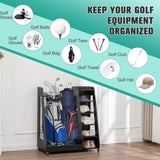 Golf Bag for Garage, Premium Wooden Golf Clubs Storage Rack Fit 2 Golf Bags, Golf Trunk W1422P296350