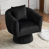 ZUN 360&deg; Swivel Accent Chair, Modern Velvet Fabric Living Room Armchair with Fluffy Cushions, Comfy Wide 27780412