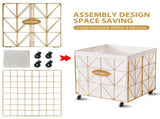 Laundry Baskets,Collapsible Laundry Basket with Wheels,Removable Lined for Easy Cleaning Storage 85833286