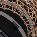 Willow 35.5" Upholstered Woven Patio Deep Seating Armchair, Golden Brown Wicker Frame, Wheat Beige B2719P305699