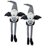 2PCS Set Christmas Gnome Decorations 4.3x3.5x23.5" Fabric Sitting Gnomes with Wings & Black-White 75135801