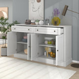 ZUN Kitchen Sideboard Storage Buffet Cabinet with 2 Drawers & 4 Doors Adjustable Shelves for Dining 79307233