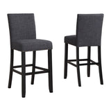 Biony Fabric Bar Stools with Nailhead Trim, Set of 2, Grey T2574P164853