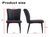Modern Black PU Chair Set - Two Pieces, The backrest has a vertical and smooth line design.Black W1151P268764