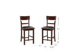 ZUN Set of 2 Chairs Dining Room Furniture Dark Brown Cushioned Solid wood Counter Height Chairs HS00F1207-ID-AHD