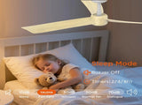 52 Inch Ceiling Fans with Lights Led Remote Control Low Profile Flush Mount for Living Room Bedroom 49155630