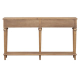 TREXM Retro Console Table with 4 Drawers and Open Shelf, perfect for Entryways, Living Rooms, and N715P202860D