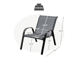 Gray 2 Pack Stackable Patio Dining Chairs, Ergonomic Steel Frame Breathable Fabric Outdoor Chairs 84632774
