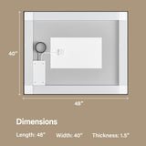 48x40" Black Eco-Friendly Silver MirrorDual LED Light StripsFront and Back Lighting T3177P320577