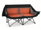 Black Dual Person Heated Folding Camping Chair 4 Heating Zones 3 Temperature Levels, Heavy Duty 660 46989707