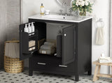 30" Black Bathroom Vanity Single Sink, Combo Cabinet Undermount Sink, Bathroom Storage Cabinet WF324043AAB