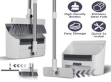 4-in-1 Upright Broom Dustpan Combo, 180&deg Swivel Broom with Squeegee, Foldable Dustpan with Small 67099691