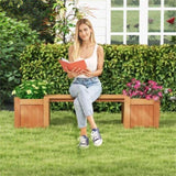 Wooden bench with planter box 88502351