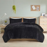 Full/Queen Shaggy Long Fur Comforter Mini Set B03595934