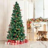 ZUN 7.5ft Pre-Lit Fiber Optical Christmas Tree with Colorful Lights and 300 Branch Tips 04168930