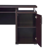 ZUN Computer Desk with 2 Drawers and Cabinet in Cappuccino B016P162591