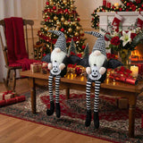 2PCS Set Christmas Gnome Decorations 4.3x3.5x23.5" Fabric Sitting Gnomes with Wings & Black-White 75135801