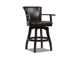 Williams 31" Swivel Bar Stool with Armrests, Vintage Brown Faux Leather B2719P238365