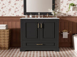 30" Bathroom Vanity with Sink, MDF and Solid Wood Frame, 1 Divider Drawer and 2 Soft-close Doors N729P321376B