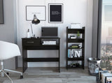 Nottingham 2-Piece 7-Shelf 1-Drawer Home Office Set Black Wengue B06280640