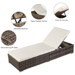 ZUN Oshion Outdoor Leisure Rattan Furniture Pool Bed / Chaise -Grey 69458607