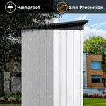 ZUN Metal garden sheds 5ftx4ft outdoor storage sheds White+Black W1350114586