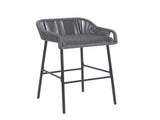 La Push Outdoor Patio Dark Gray Rope Barstool N775P176900D